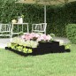 vidaXL Jardinera madera maciza de pino negro 110x110x27 cm vidaXL Jardinera madera maciza de pino negro 110x110x27 cm