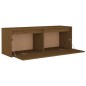 vidaXL Armario de pared madera maciza de pino marrón miel 100x30x35 cm vidaXL Armario de pared madera maciza de pino marrón miel 100x30x35 cm
