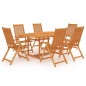 vidaXL Conjunto de comedor de jardín 7 piezas madera maciza de teca vidaXL Conjunto de comedor de jardín 7 piezas madera maciza de teca
