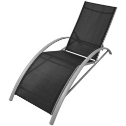 vidaXL Tumbona negra de aluminio