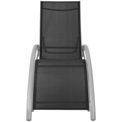vidaXL Tumbona negra de aluminio