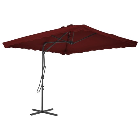 vidaXL Sombrilla de jardín con palo de acero burdeos 250x250x230 cm