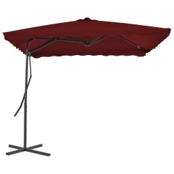 vidaXL Sombrilla de jardín con palo de acero burdeos 250x250x230 cm