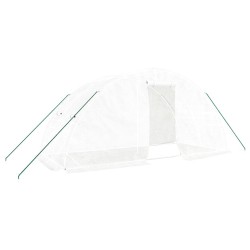 vidaXL Invernadero con estructura de acero blanco 10 m² 5x2x2,3 m