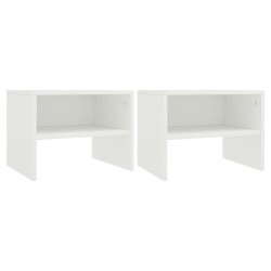 vidaXL Mesitas de noche 2 uds madera contrachapada blanco 40x30x30 cm