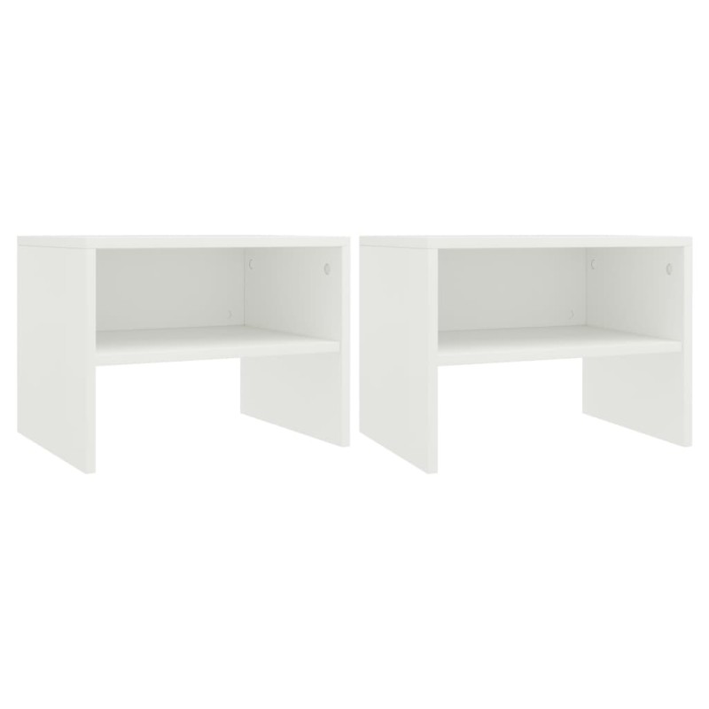 vidaXL Mesitas de noche 2 uds madera contrachapada blanco 40x30x30 cm vidaXL Mesitas de noche 2 uds madera contrachapada blanco 40x30x30 cm