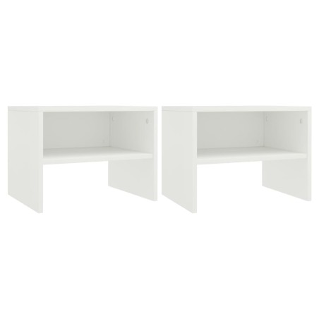 vidaXL Mesitas de noche 2 uds madera contrachapada blanco 40x30x30 cm