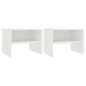 vidaXL Mesitas de noche 2 uds madera contrachapada blanco 40x30x30 cm vidaXL Mesitas de noche 2 uds madera contrachapada blanco 40x30x30 cm