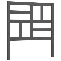 vidaXL Cabecero de cama madera maciza de pino gris 96x4x104 cm