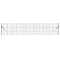 vidaXL Cerca de alambre con pinchos de anclaje gris antracita 1,6x10 m