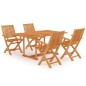 vidaXL Conjunto de comedor de jardín 5 piezas madera maciza de teca vidaXL Conjunto de comedor de jardín 5 piezas madera maciza de teca