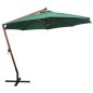 vidaXL Sombrilla colgante 350 cm con palo de madera verde vidaXL Sombrilla colgante 350 cm con palo de madera verde