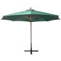 vidaXL Sombrilla colgante 350 cm con palo de madera verde vidaXL Sombrilla colgante 350 cm con palo de madera verde