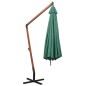 vidaXL Sombrilla colgante 350 cm con palo de madera verde vidaXL Sombrilla colgante 350 cm con palo de madera verde
