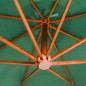 vidaXL Sombrilla colgante 350 cm con palo de madera verde vidaXL Sombrilla colgante 350 cm con palo de madera verde