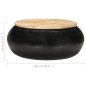 vidaXL Mesa de centro de madera de mango maciza negra 68x68x30 cm vidaXL Mesa de centro de madera de mango maciza negra 68x68x30 cm