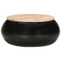 vidaXL Mesa de centro de madera de mango maciza negra 68x68x30 cm vidaXL Mesa de centro de madera de mango maciza negra 68x68x30 cm