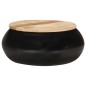 vidaXL Mesa de centro de madera de mango maciza negra 68x68x30 cm vidaXL Mesa de centro de madera de mango maciza negra 68x68x30 cm