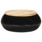 vidaXL Mesa de centro de madera de mango maciza negra 68x68x30 cm vidaXL Mesa de centro de madera de mango maciza negra 68x68x30 cm