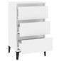 vidaXL Mesita de noche madera contrachapada blanco brillo 40x35x70 cm vidaXL Mesita de noche madera contrachapada blanco brillo 40x35x70 cm