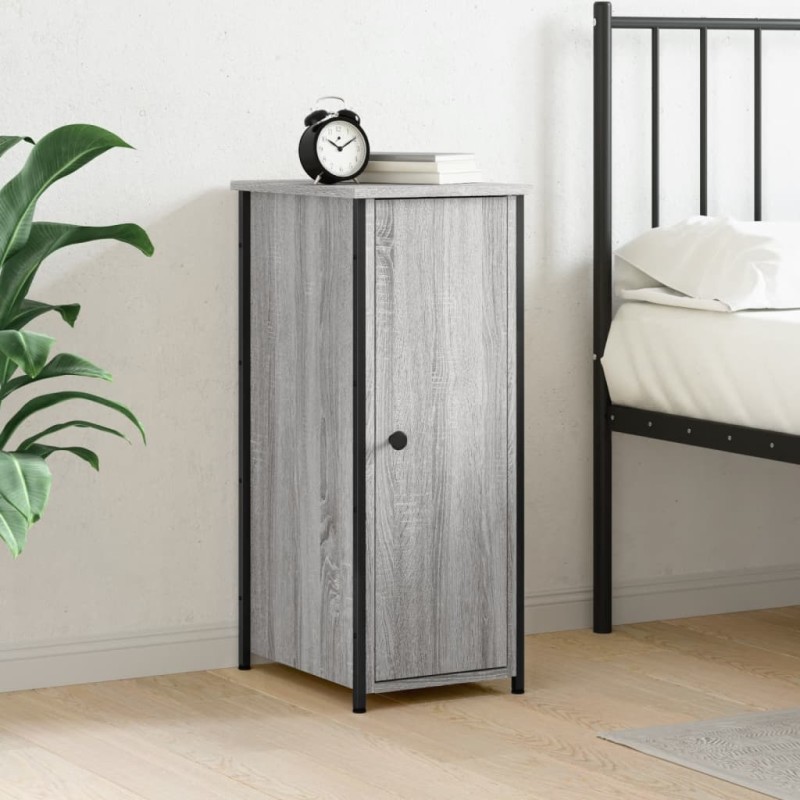 vidaXL Mesita de noche madera de ingeniería gris Sonoma 32x42x80 cm vidaXL Mesita de noche madera de ingeniería gris Sonoma 32x42x80 cm