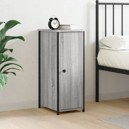 vidaXL Mesita de noche madera de ingeniería gris Sonoma 32x42x80 cm