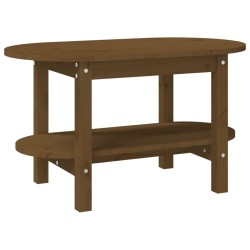 vidaXL Mesa de centro madera maciza de pino marrón miel 80x45x45 cm