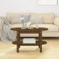 vidaXL Mesa de centro madera maciza de pino marrón miel 80x45x45 cm vidaXL Mesa de centro madera maciza de pino marrón miel 80x45x45 cm