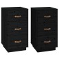 vidaXL Mesitas de noche 2 uds madera maciza de pino negro 40x40x75 cm vidaXL Mesitas de noche 2 uds madera maciza de pino negro 40x40x75 cm