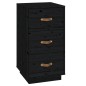vidaXL Mesitas de noche 2 uds madera maciza de pino negro 40x40x75 cm vidaXL Mesitas de noche 2 uds madera maciza de pino negro 40x40x75 cm