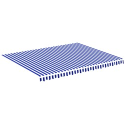 vidaXL Tela de repuesto para toldo azul y blanco 4,5x3,5 m