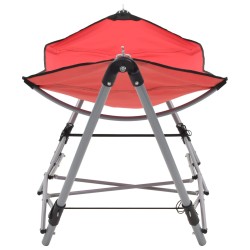 vidaXL Hamaca con soporte plegable rojo