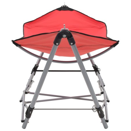 vidaXL Hamaca con soporte plegable rojo