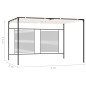 vidaXL Cenador con techo retráctil color crema 3x4x2,3 m 180 g/m²