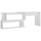 vidaXL Escritorio de esquina contrachapada blanco brillo 200x50x76 cm vidaXL Escritorio de esquina contrachapada blanco brillo 200x50x76 cm
