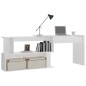 vidaXL Escritorio de esquina contrachapada blanco brillo 200x50x76 cm vidaXL Escritorio de esquina contrachapada blanco brillo 200x50x76 cm