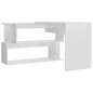 vidaXL Escritorio de esquina contrachapada blanco brillo 200x50x76 cm vidaXL Escritorio de esquina contrachapada blanco brillo 200x50x76 cm