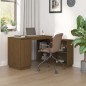 vidaXL Escritorio de madera maciza de pino marrón miel 110x50x75 cm
