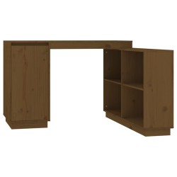 vidaXL Escritorio de madera maciza de pino marrón miel 110x50x75 cm