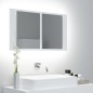 vidaXL Armario espejo de baño con luz LED acrílico blanco 80x12x45 cm vidaXL Armario espejo de baño con luz LED acrílico blanco 80x12x45 cm