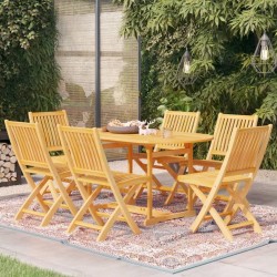 vidaXL Conjunto de comedor de jardín 7 piezas madera maciza de teca