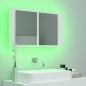 vidaXL Armario espejo de baño con luz LED acrílico blanco 80x12x45 cm vidaXL Armario espejo de baño con luz LED acrílico blanco 80x12x45 cm