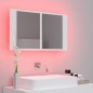 vidaXL Armario espejo de baño con luz LED acrílico blanco 80x12x45 cm vidaXL Armario espejo de baño con luz LED acrílico blanco 80x12x45 cm