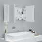 vidaXL Armario espejo de baño con luz LED acrílico blanco 80x12x45 cm vidaXL Armario espejo de baño con luz LED acrílico blanco 80x12x45 cm