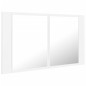 vidaXL Armario espejo de baño con luz LED acrílico blanco 80x12x45 cm vidaXL Armario espejo de baño con luz LED acrílico blanco 80x12x45 cm
