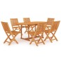 vidaXL Conjunto de comedor de jardín 7 piezas madera maciza de teca vidaXL Conjunto de comedor de jardín 7 piezas madera maciza de teca