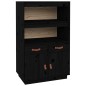 vidaXL Aparador de madera maciza de pino negro 67x40x108,5 cm