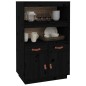 vidaXL Aparador de madera maciza de pino negro 67x40x108,5 cm
