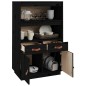 vidaXL Aparador de madera maciza de pino negro 67x40x108,5 cm
