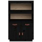 vidaXL Aparador de madera maciza de pino negro 67x40x108,5 cm